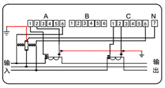 三相三线 电力能效监测终端接线图